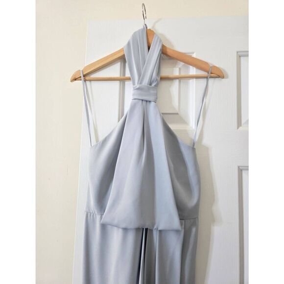 Shona Joy Knot Draped Dress in Powder Blue 4 $279 - Picture 3 of 11